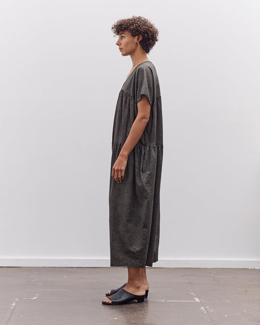 Black Crane Puff Jumpsuit, Steel