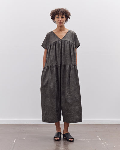 Black Crane Puff Jumpsuit, Steel