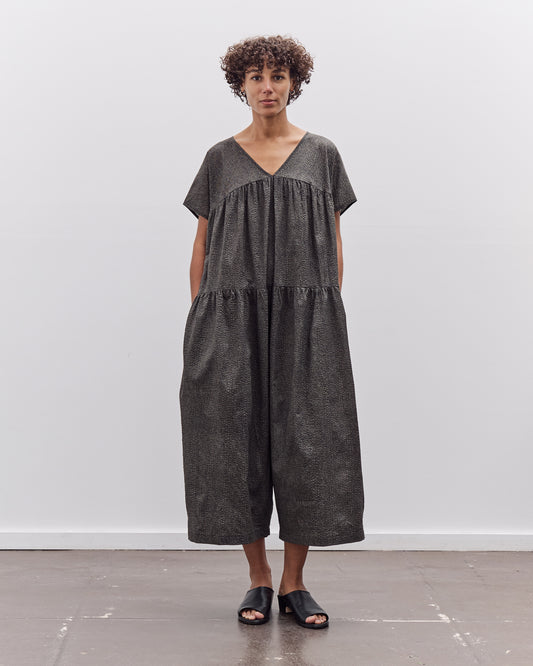 Black Crane Puff Jumpsuit, Steel