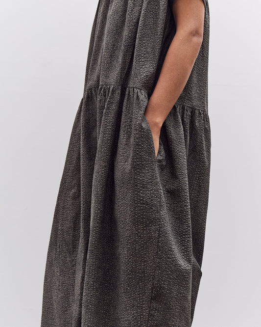 Black Crane Puff Jumpsuit, Steel