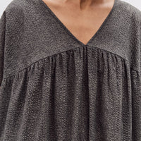 Black Crane Puff Jumpsuit, Steel