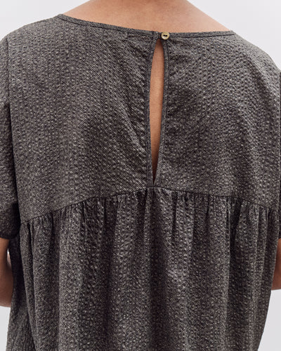 Black Crane Puff Jumpsuit, Steel