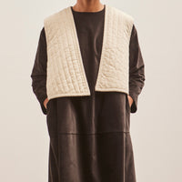 Black Crane Quilted Vest, Ivory