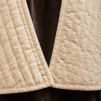 Black Crane Quilted Vest, Ivory