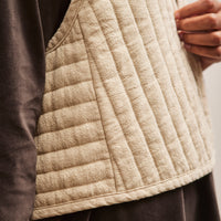 Black Crane Quilted Vest, Ivory