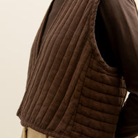 Black Crane Quilted Vest, Plum