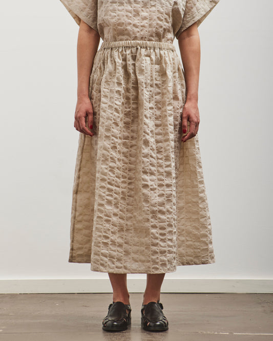 Black Crane Ripple Finish Skirt, Beige