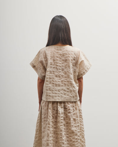 Black Crane Ripple Finish Top, Beige