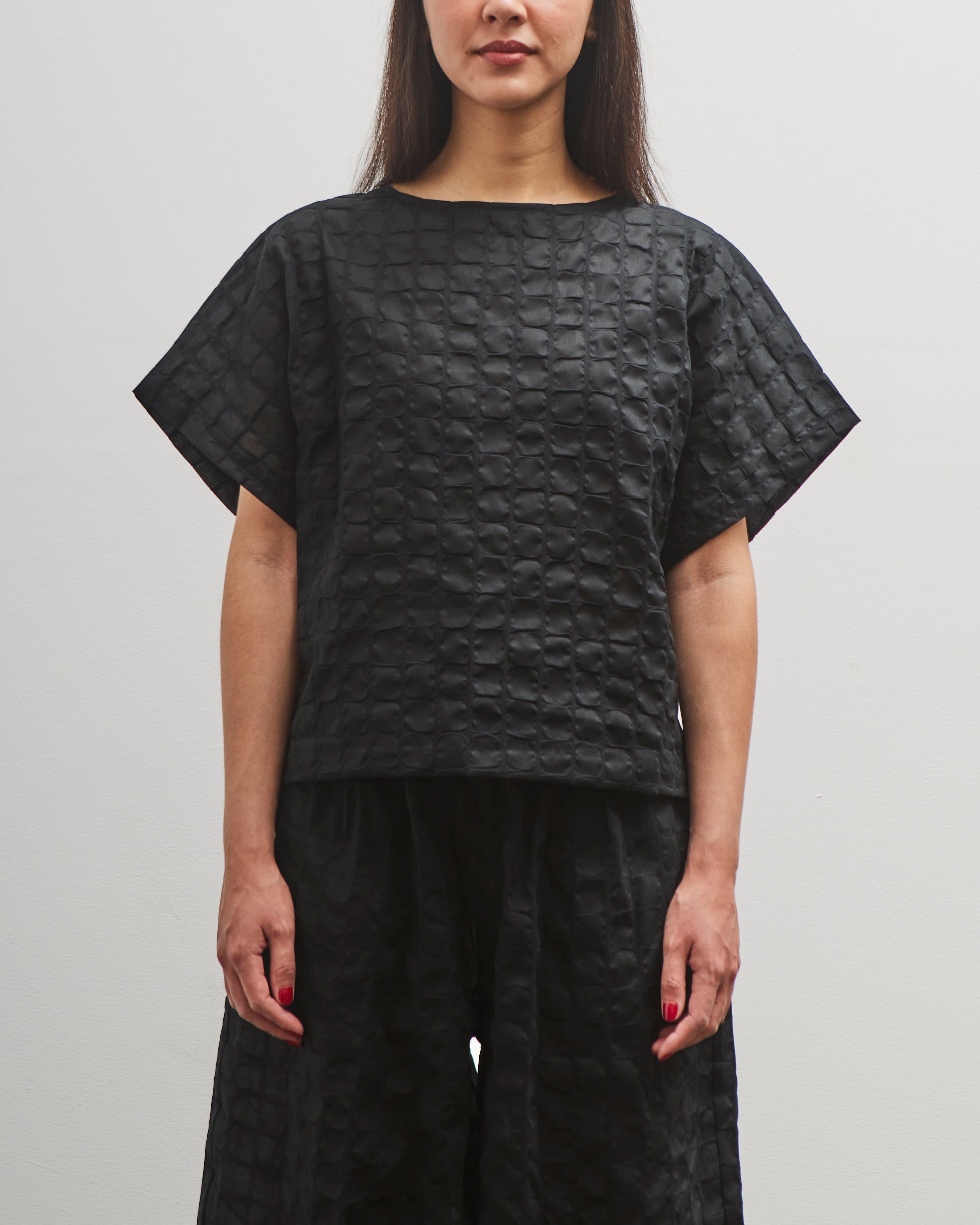 Black Crane Ripple Finish Top, Black – Glasswing