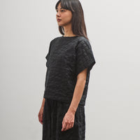 Black Crane Ripple Finish Top, Black