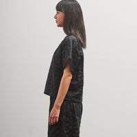 Black Crane Ripple Finish Top, Black