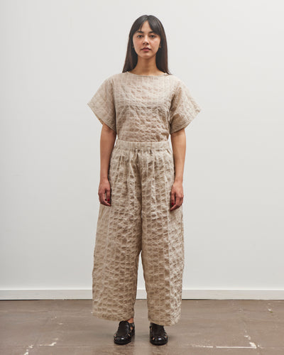 Black Crane Ripple Wide Pants, Beige