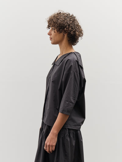 Black Crane Sailor Collar Top, Black