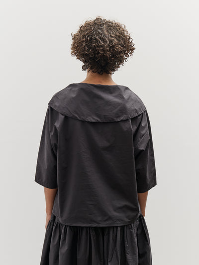 Black Crane Sailor Collar Top, Black