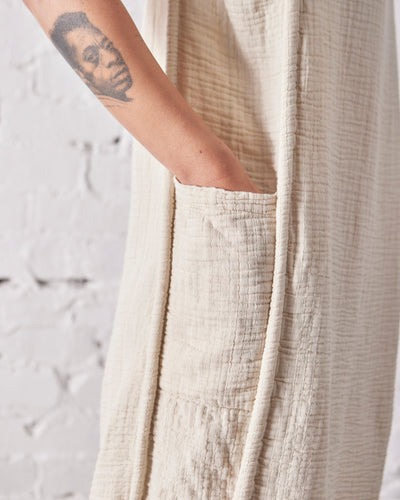 Black Crane Side Corded Dress, Cloud