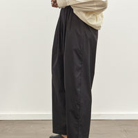 Black Crane Straight Draped Pants, Black