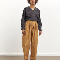 Black Crane Straight Draped Pants, Camel