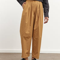 Black Crane Straight Draped Pants, Camel