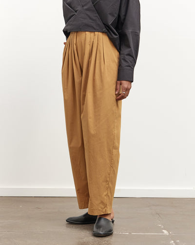 Black Crane Straight Draped Pants, Camel