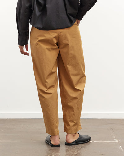 Black Crane Straight Draped Pants, Camel