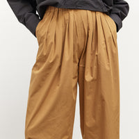 Black Crane Straight Draped Pants, Camel