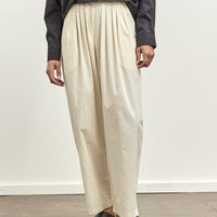 Black Crane Straight Draped Pants, Cream