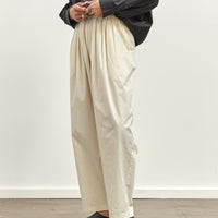 Black Crane Straight Draped Pants, Cream