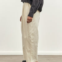 Black Crane Straight Draped Pants, Cream