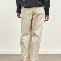 Black Crane Straight Draped Pants, Cream