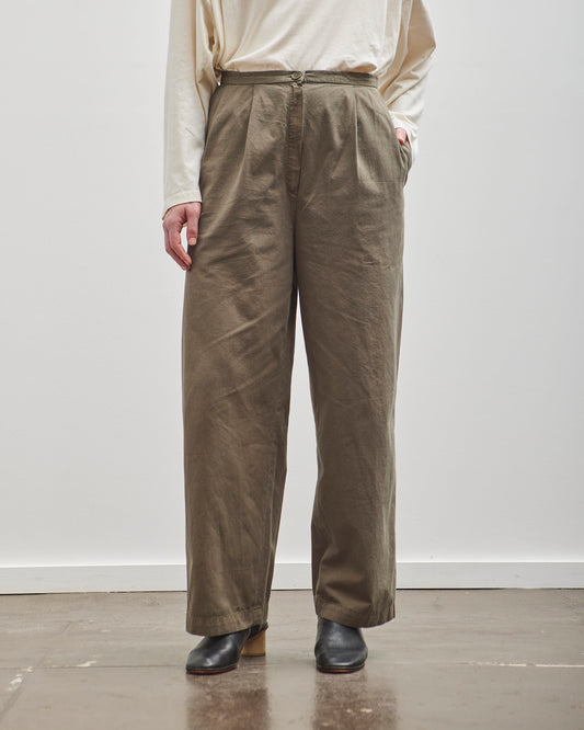 Black Crane Straight Trousers, Dark Olive