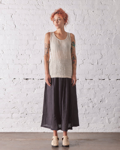 Black Crane Tank Top, Natural