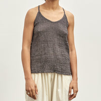 Black Crane Textured Cami, Grey Navy