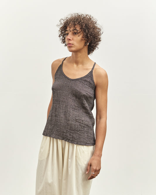 Black Crane Textured Cami, Grey Navy