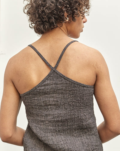 Black Crane Textured Cami, Grey Navy