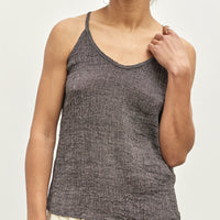 Black Crane Textured Cami, Grey Navy