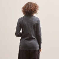 Black Crane Turtleneck Top, Dark Navy