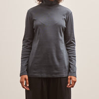 Black Crane Turtleneck Top, Dark Navy