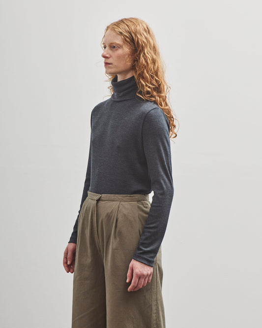 Black Crane Turtleneck, Dark Grey