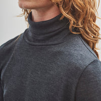 Black Crane Turtleneck, Dark Grey