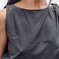 Black Crane Twisted Tank Top, Faded Black