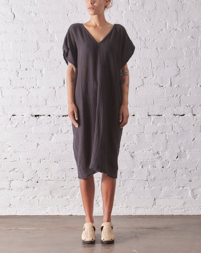 Black Crane Two Panel Dress, Black