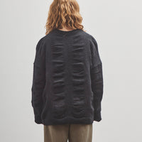 Black Crane Waterfall Sweater, Black