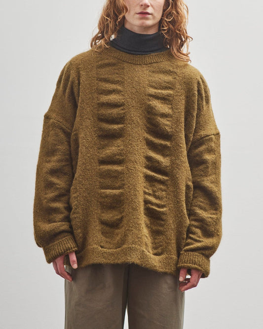 Black Crane Waterfall Sweater, Dark Olive