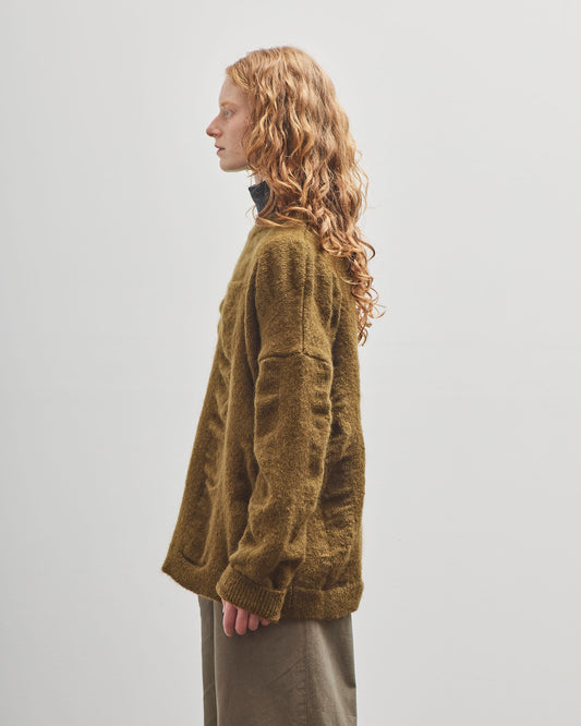 Black Crane Waterfall Sweater, Dark Olive