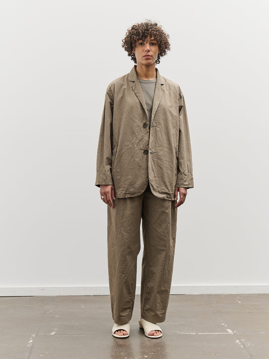 Black Crane Crinkled Blazer, Mud