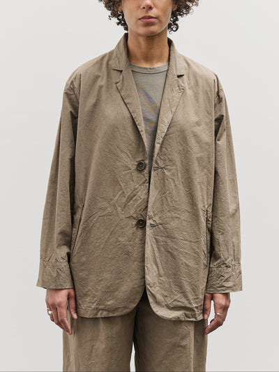 Black Crane Crinkled Blazer, Mud