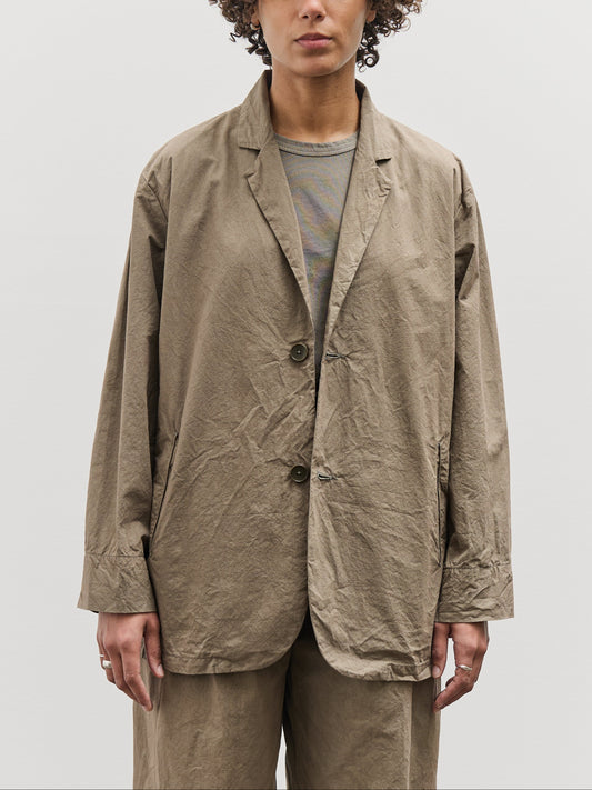 Black Crane Crinkled Blazer, Mud