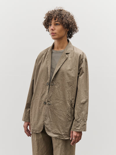 Black Crane Crinkled Blazer, Mud