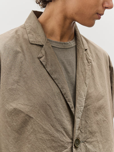 Black Crane Crinkled Blazer, Mud