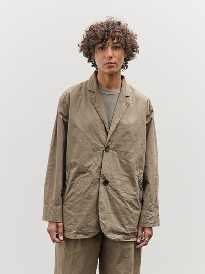Black Crane Crinkled Blazer, Mud